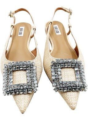 {Bibi Lou} Crystal Gem Buckle Slingback